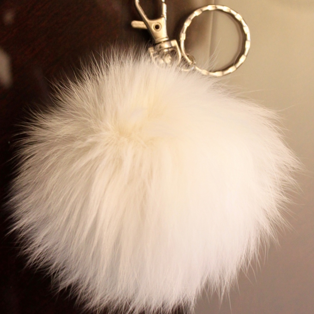 Fox Fur Pom Keychain